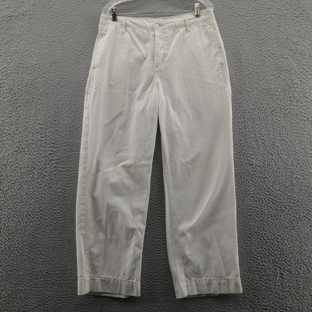 Nicole Miller Womens Straight Relaxed Jeans 29 Ivory Button Fly High Rise